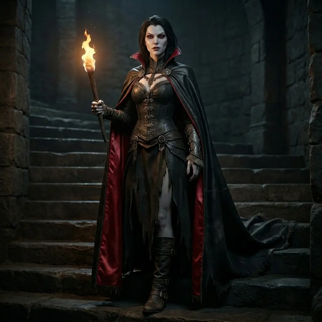 Slender female vampire Huntress
