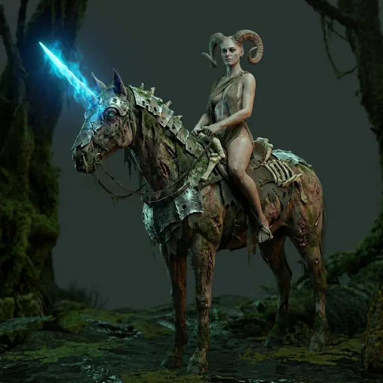 Undead unicorn with Rider